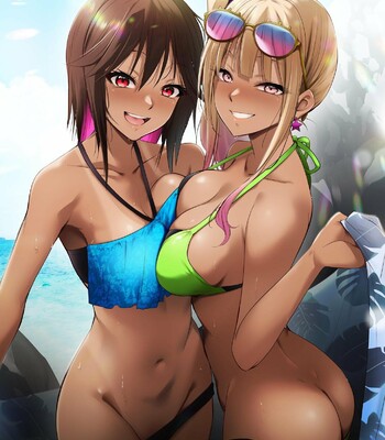 Umi no Ie de Baito shitetara Kuro Gyaru Doukyuusei ni Gyaku Nan sarete Asedaku Doutei Sotsugyou shita Natsu no Hi | Was working at a Beach when Two Tanned Gals Seduced Me & Popped My Cherry on a Sweaty Summer Day comic porn sex 35